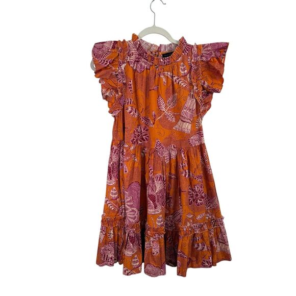House of Harlow1960 x Nicole Richie Orange Floral Mini Dress Preppy Womens Small - Picture 1 of 9